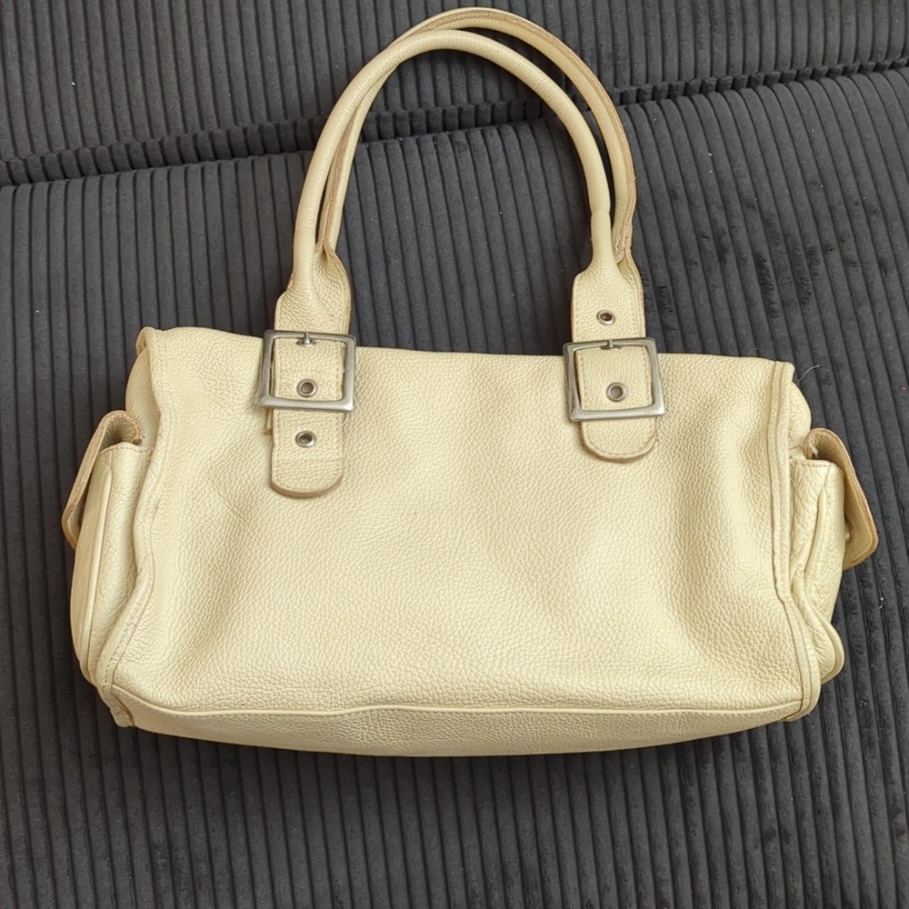 Spanish Artizan Genuine Leather Shoulder Bag with Front Buckle Pockets - Picture 3 of 6